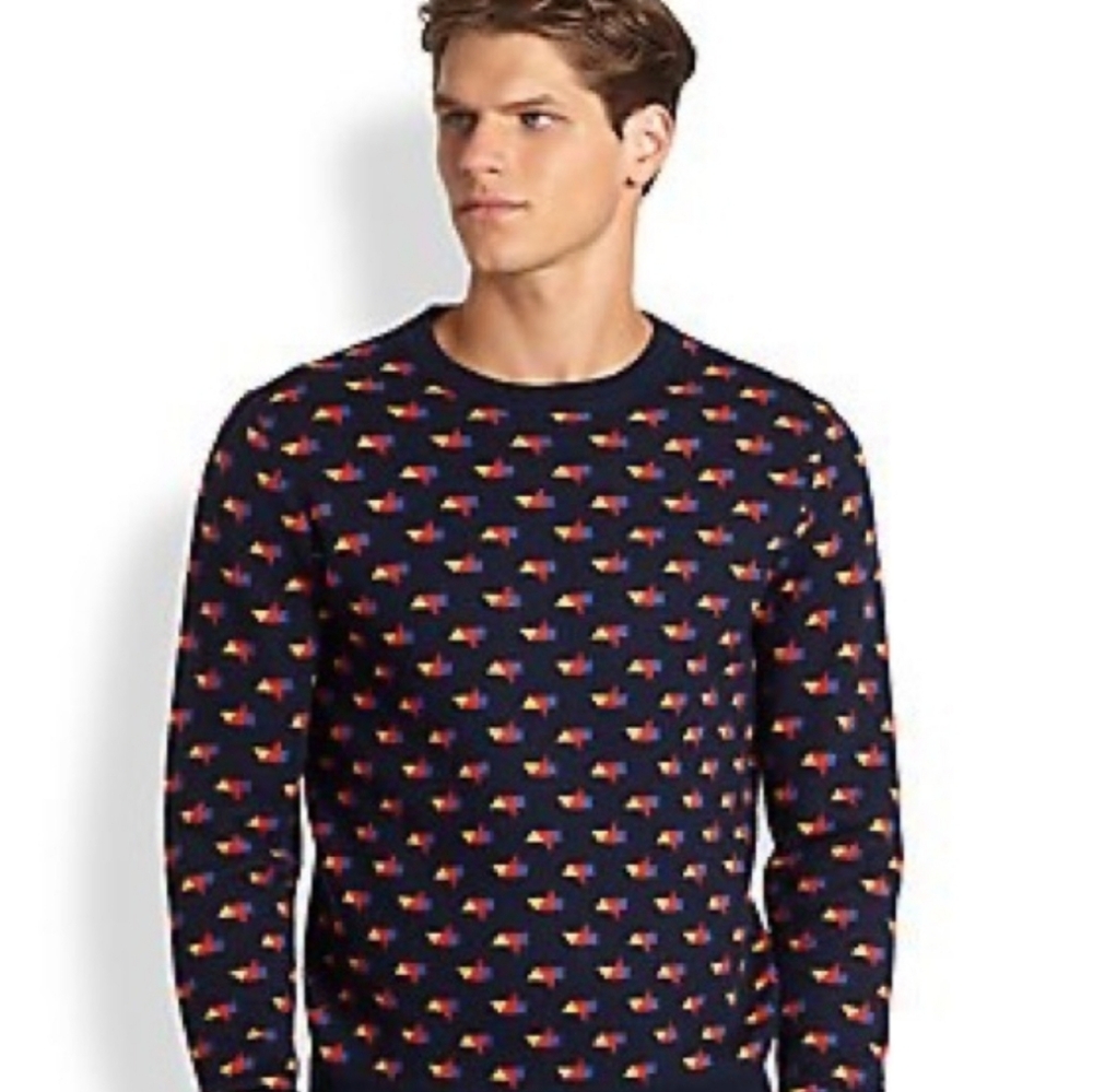 Jack Spade Tangram Classic Sweater Rare 100% Wool